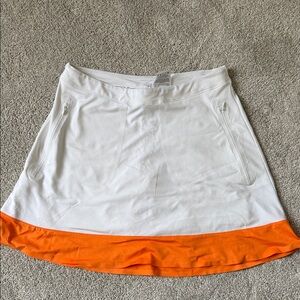 White and Orange Women's Golf Skirt
